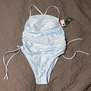 *BOGO Wild fable women’s S one piece bikini polka dot scrunch high leg cheeky